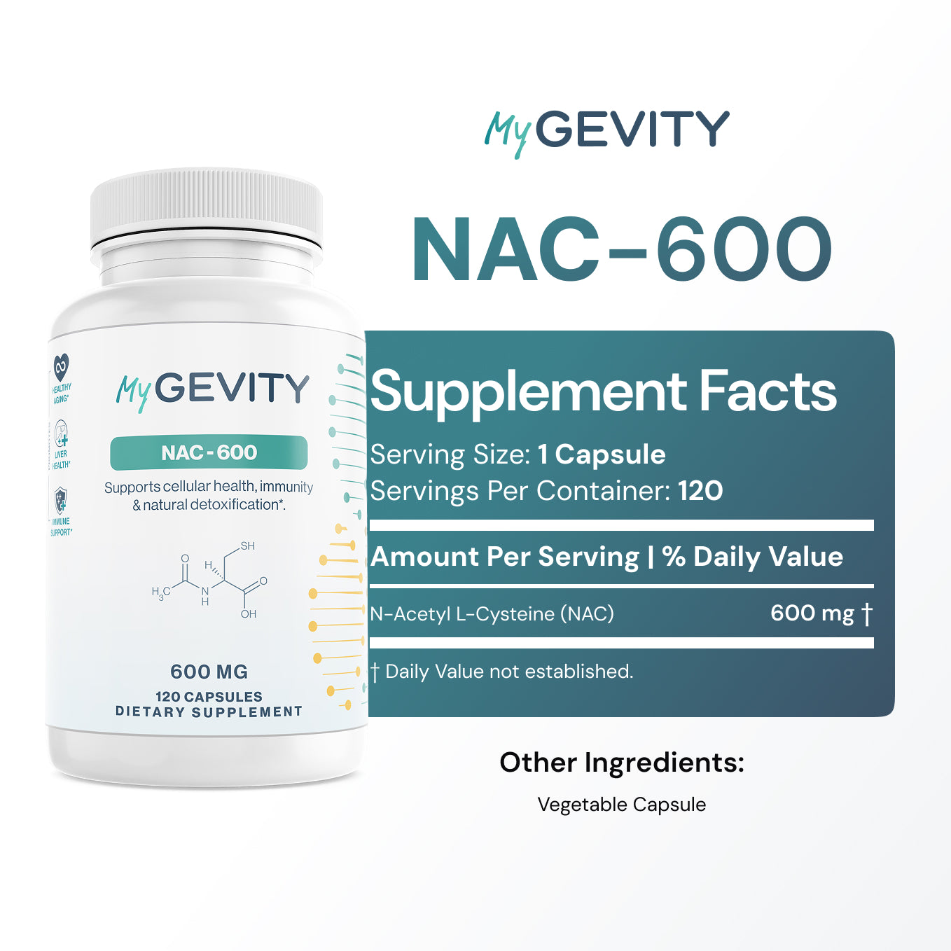 Pure N-Acetyl Cysteine (NAC)  Zero Fillers- 600 mg