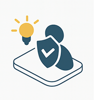 Icon of person with checkmark