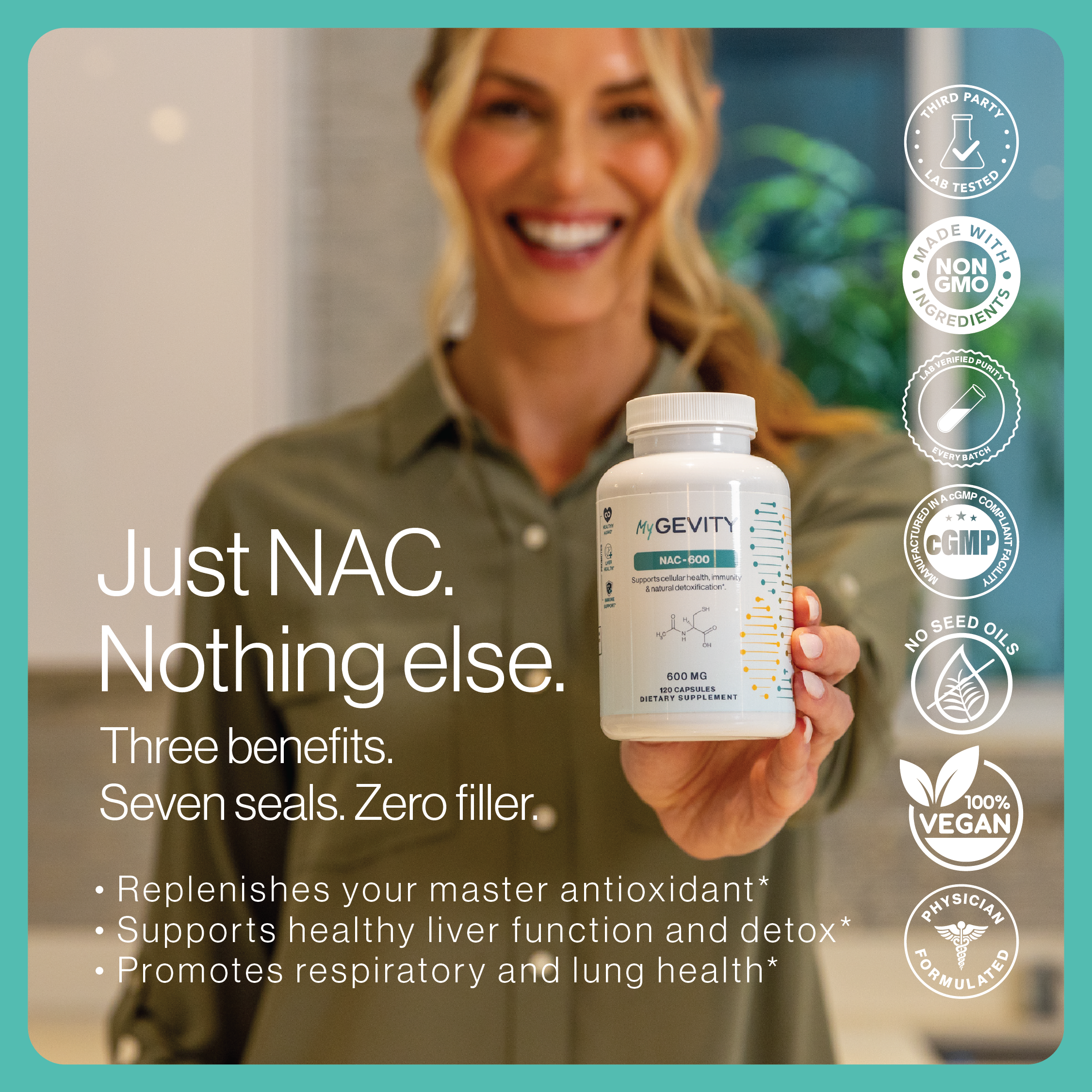 Pure N-Acetyl Cysteine (NAC)  Zero Fillers- 600 mg