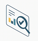 Statistics icon with checkmark