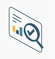 Statistics icon with check mark