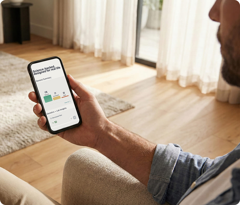 Man looking at the MyGevity app on phone